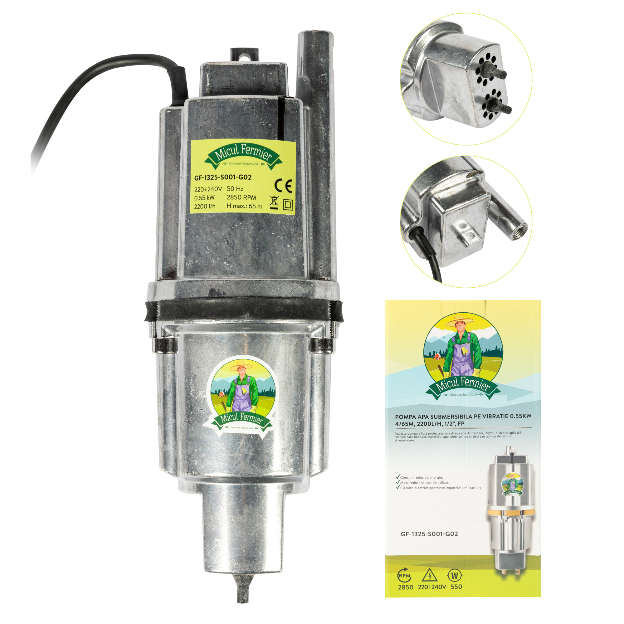 POMPA SUBMERSIBILA 0.55KW 2200L/H H65M GF-1325-S001-G02