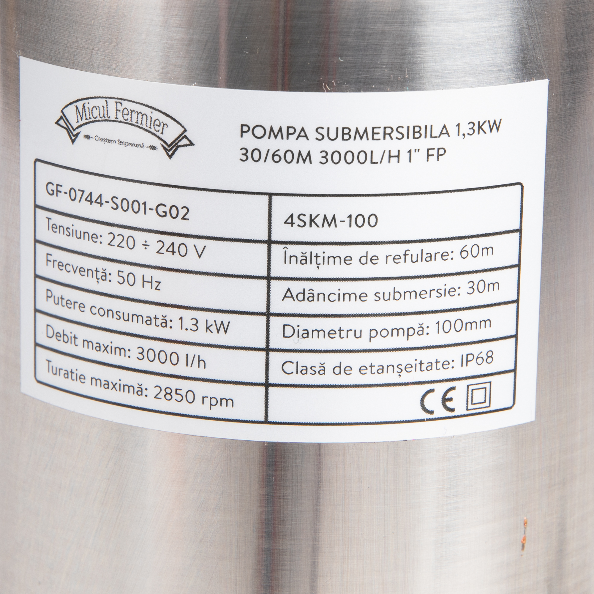 POMPA SUBMERSIBILA 1.3KW 30/60M 3000I/H 1 FP GF-0744-S001-G02